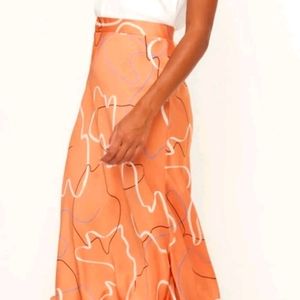 Lush Mauve cream midi skirt